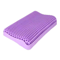Summer cooling pillow to aid sleep neck pillow TPE pressure-free pillow adult plaid latex pillow childrens breathable washed pectin pillow
