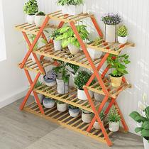 Balcony flower rack floor-standing storage rack household multi-layer indoor and outdoor flower pot rack solid wood succulent pothos flower rack