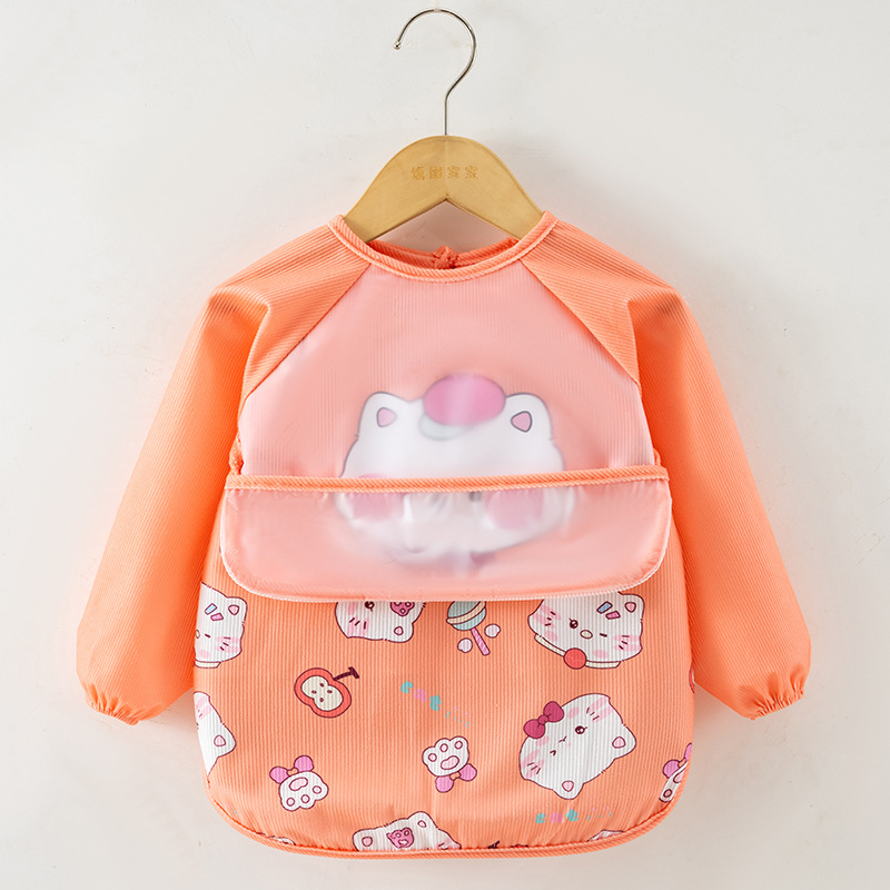 New children's smock, autumn and winter baby bib, reverse dressing, waterproof apron, eating clothes, kindergarten painting clothes, protective clothing
