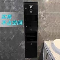 Stainless steel three-in-one hand dryer for public restrooms commercial concealed embedded paper towel box trash can hand dryer