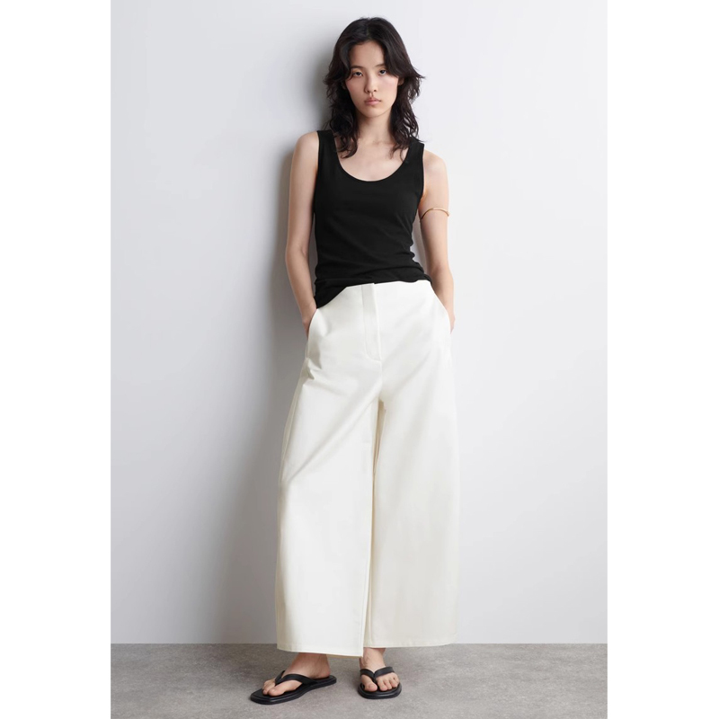 Original Order Discount 2025 Summer Casual Version Barrel-Shaped Cotton Straight Blended Ankle-Length Pants for Women 1283311001