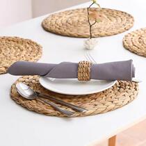 Hand-woven straw hoop gourd grass napkin ring Western restaurant napkin button cloth ring cattail table meal ring