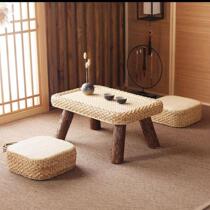 Rattan creative window sill table Japanese style low table simple household kang table net celebrity balcony tatami small coffee table bay window