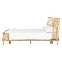 Nordic rattan bed double bed and breakfast hotel creative large bed L simple resort style ins rattan art furniture bed