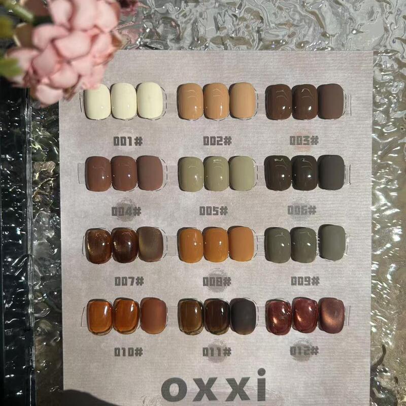 Oxxi 12-Color Raw Coconut Latte Nail Polish Autumn and Winter Series Hot Set Bottle 12ml Oxxi 12-Color Raw Coconut Latte Nail Polish Autumn and Winter Series Hot Set Bottle 12ml