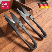 Deli hand-made special sewing scissors for household paper-cutting and cloth-cutting stainless steel large yarn cutting seam cross-stitch thread scissors