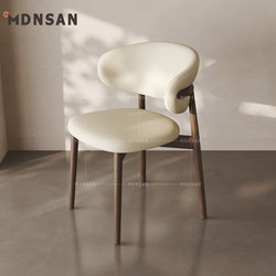 Scandinavian Solid Wood Dining Chair Accessible Luxury Antique North American Italian Normcore Dining Table and Chair For Home Classy Soft Backrest Chair