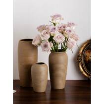 Read the retro pottery pot ceramic decorative dried flowers flower showroom living room flower arrangement dining table home hydroponic ornaments vase