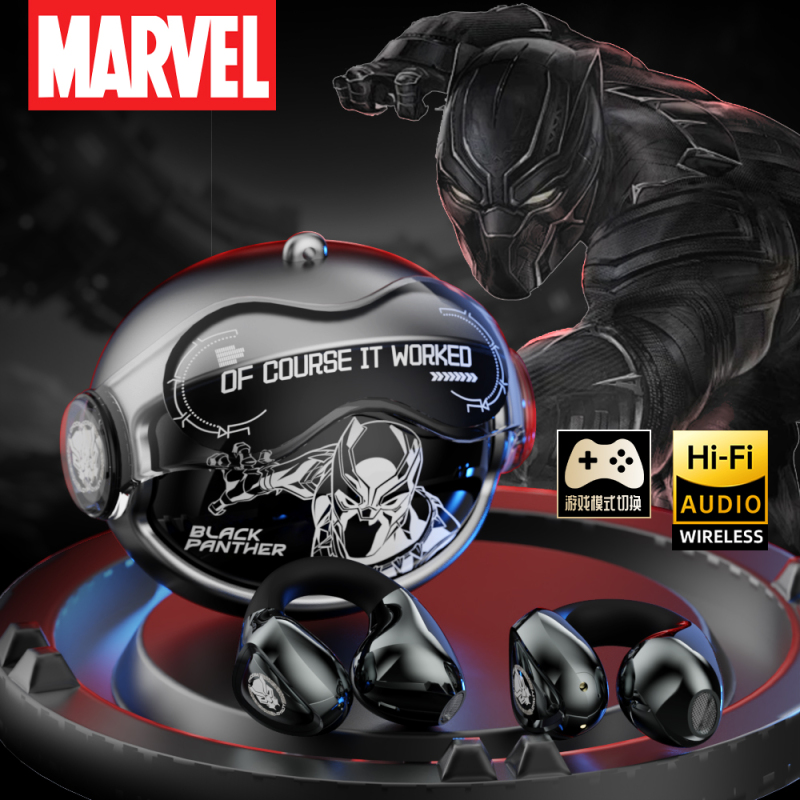 Marvel Air Conduction Bluetooth Headset Wireless Gaming Ear Clip Type Non-In-Ear E-Sports Noise Reduction Kidsren's Gift for Boys