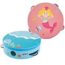 Kindergarten teacher uses tambourine dance props for infants and toddlers to shake hands and clap small tambourine special musical instrument toys