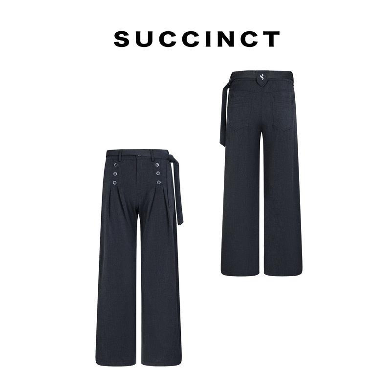 Succinct Double-Button Design, Straight-Leg Casual Slimming Pants for Autumn and Winter Succinct Double-Button Design, Straight-Leg Casual Slimming Pants for Autumn and Winter
