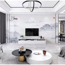 Imitation marble living room TV background wall bamboo fiber integrated wall panel new Chinese style film and television wall wainscot customization