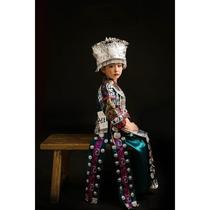 Miao Nationality Costume Childrens Performance Exquisite Suit
