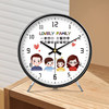 Clocks, Table Clocks, a Family of Three, Cartoon Style, Living Room, Warm Home, High-End Decoration, Cozy Display, Desk Clock, Tabletop Clock