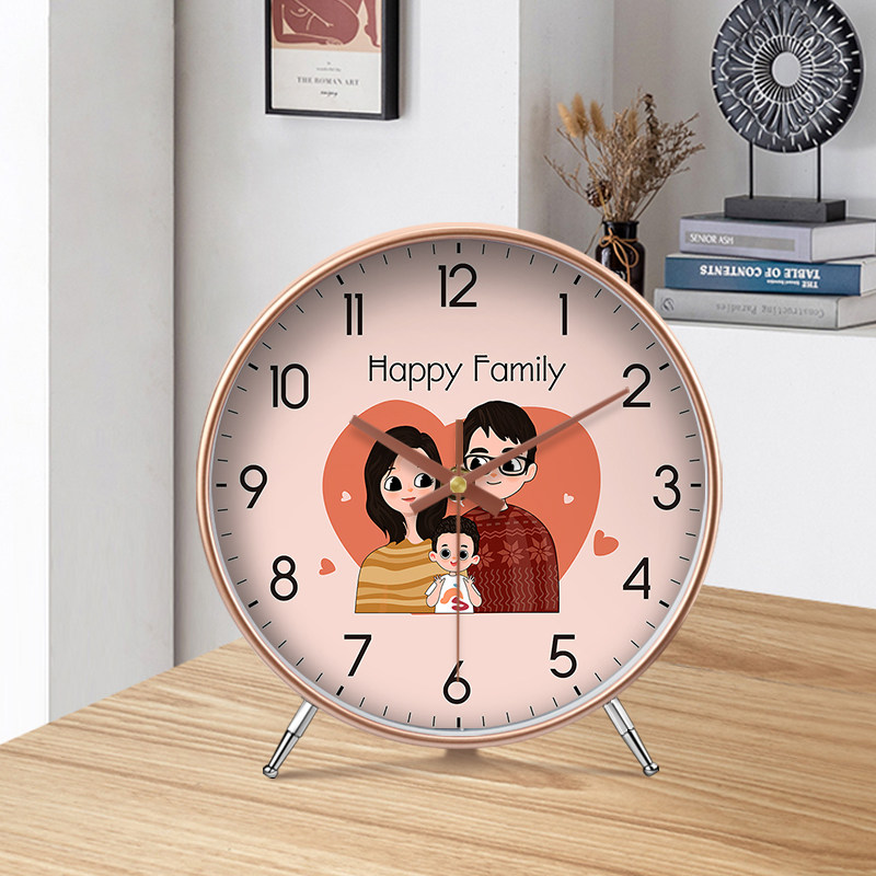 Desktop Clock for Living Room and Dining Room, Nordic Quartz Clock, Modern Minimalist Family Clock, Cartoon Desk Clock Ornament