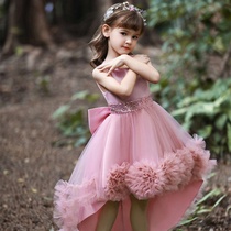 Amazons new childrens dress princess dress girls flower tail dress piano performance tutu skirt in stock