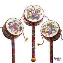 Rattle baby toy old-fashioned rattle children can chew the wave drum baby three months old hand drum