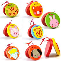 Cross-border childrens cartoon animal Orff castanets musical instruments cartoon round childrens enlightenment slap board