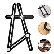 Multi-angle folding ruler Aluminum alloy multifunctional movable 4-fold ruler Stainless steel four-sided ruler Four-corner ruler 4-fold ruler