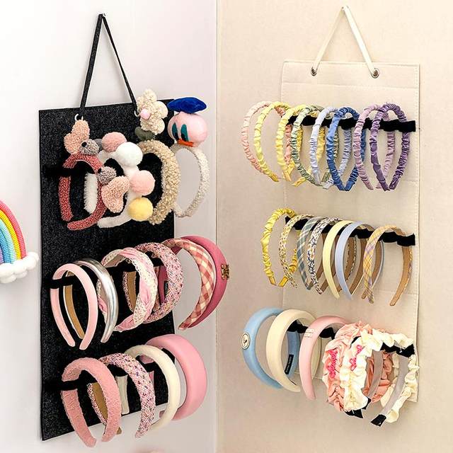 Headband storage artifact wall hanging large capacity wall-mounted children's headband accessories hanging bag household glasses hair accessories display stand