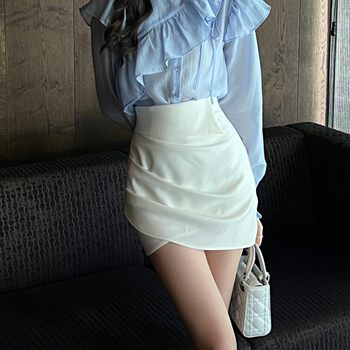 Hollin Irregular Sexy Black High Waist Short Skirt Women's Summer 2025 New One Step Skirt Skirt Hip Skirt