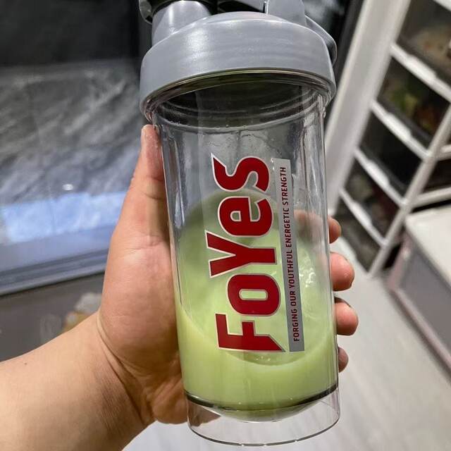 Protein Powder Shaker Cup, Sports Portable Milkshake Cup with Scale, Large Capacity, High Aesthetic Value, Summer Transparent Water Cup