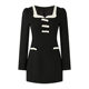Hollinu Collar Black Waist Slimming Look Long-Sleeved Dress Women's Spring & Fall 2025 New High-End Elegant Skirt