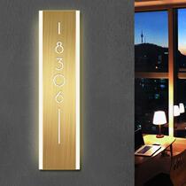 Simple luminous door number hotel number plate apartment foot bath beauty box led room stainless steel number plate customization