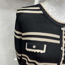 Fat Mom Clothes Spring and Autumn Large Size Knitted Stripes Middle-aged and Elderly Womens Tops Bottoming Small Shirts Thin and Large