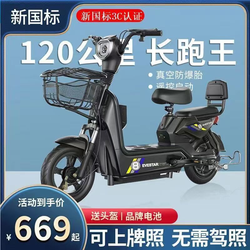 Aima New Day Model National Standard Electric Bicycle, Small Electric Bike for Adults, Long-Distance Two-Wheeled Electric Scooter