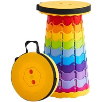 Plastic folding stool Internet celebrity retractable seat outdoor portable travel adjustable stool train high-speed rail maza stool