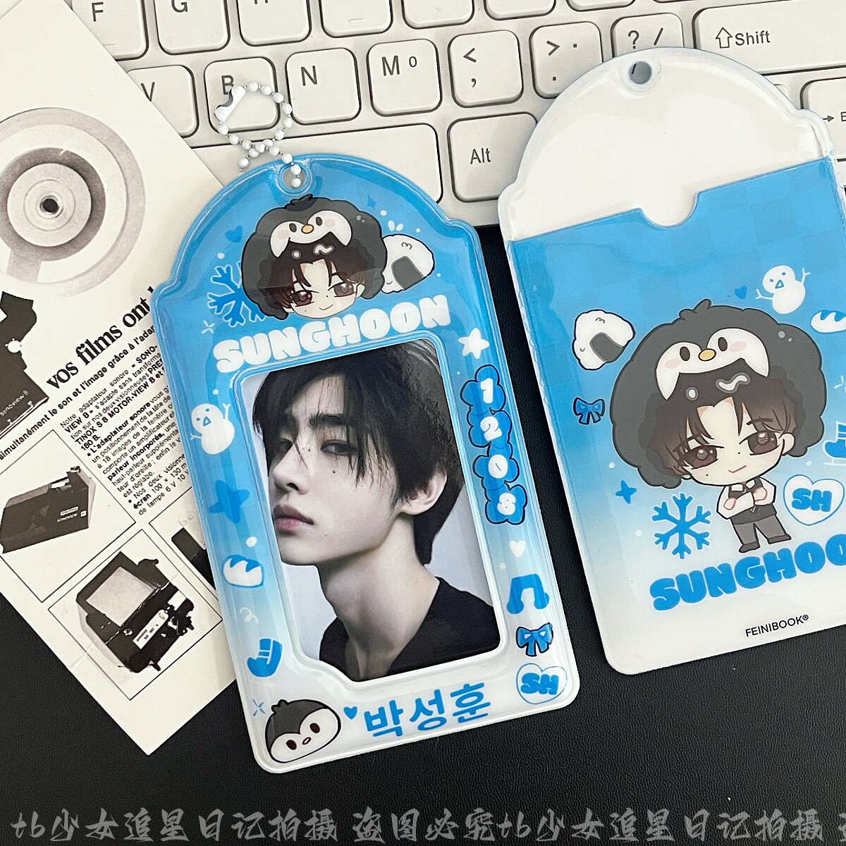 Original ENHYPEN Park Jeonghyun attribute card sleeve en penguin attribute card set decoration en bag hanging card sleeve storage