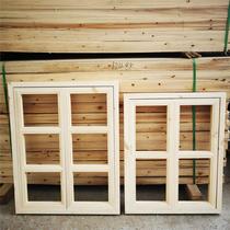 B&B nostalgic old-fashioned Scotch pine solid wood lattice doors and windows customized folding sliding upward glass casement windows