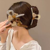 High-end color-blocking love big grabber hairpin shark clip on the back of the head 2023 new high-end hairpin clip headwear