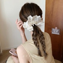 Stars same style super fairy lace large intestine hair ring fashionable good things hair rope headband French retro hair accessories for women