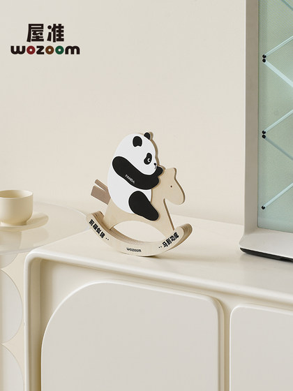 WOZOOM屋准创意熊猫摇摆桌面摆件客厅电视柜玄关装饰乔迁新居礼品
