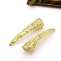 Empresss ancient costume finger cots palace style long gold armor hollow pattern nails hand decorations diy accessories