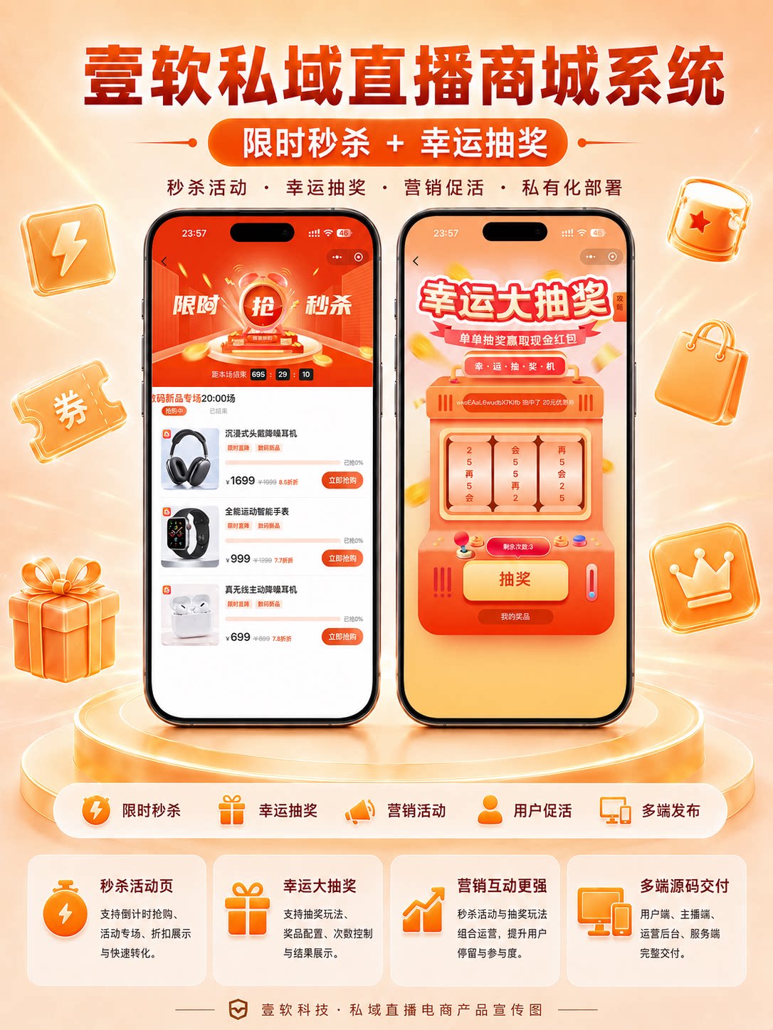 限时秒杀与幸运抽奖功能展示