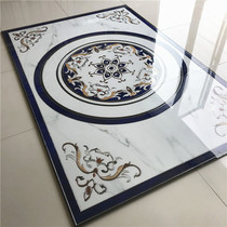 European style living room parquet floor tiles entrance hall dining carpet flower tiles polished crystal tiles K gold 800x800