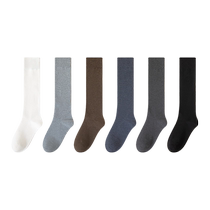 Stockings mens pure cotton autumn and winter calf socks sports deodorant black business formal leather shoes high stockings