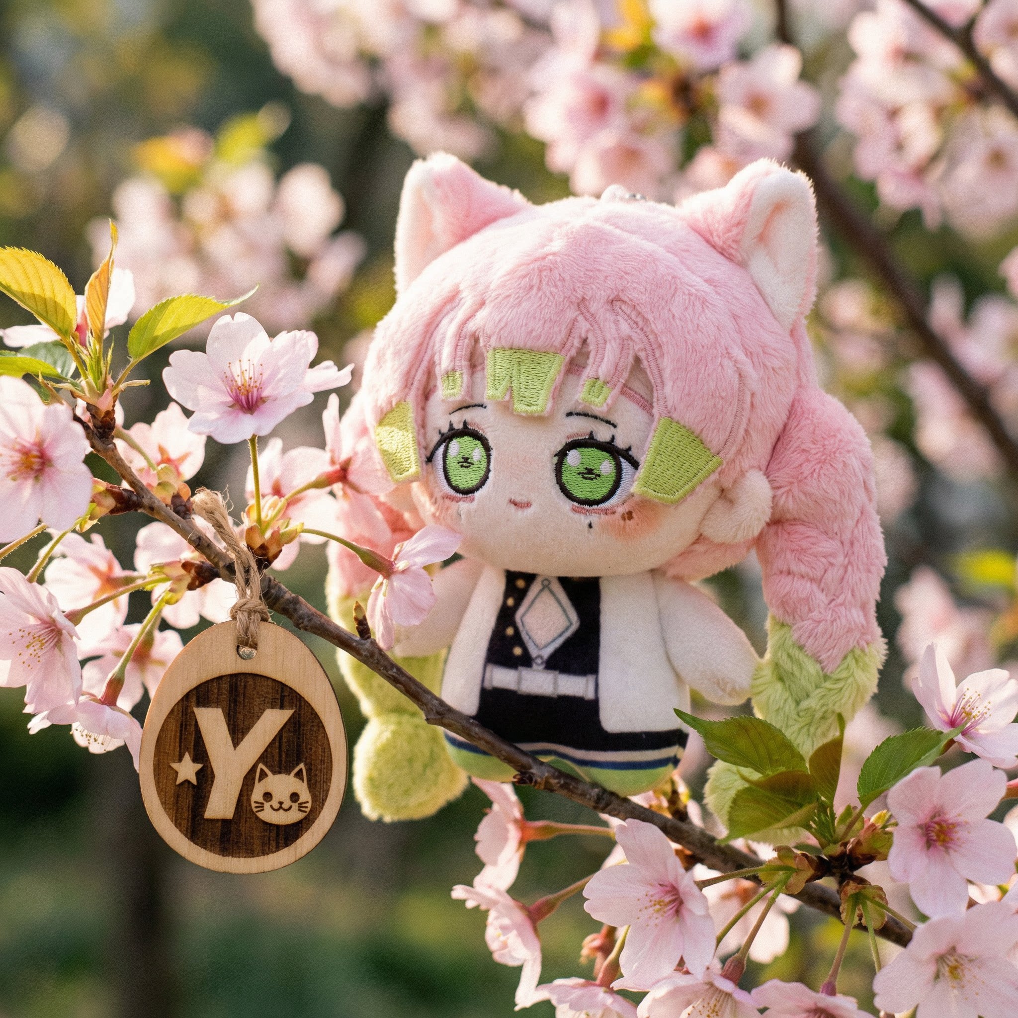 Japanese Yosida Demon Slayer Kanroji Mitsuri Plush Keychain Pendant Gift for Girlfriend's Birthday