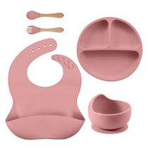 BPA Free Baby Silicone Tableware Set with Divided Baby Plate