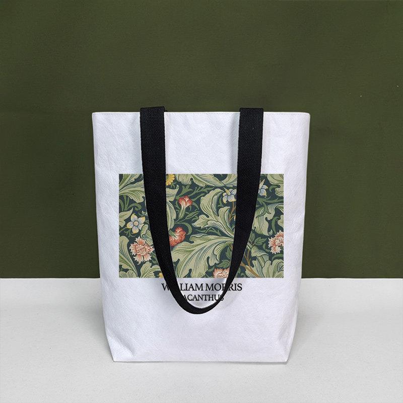Custom Tyvek Paper Bag Oil Painting Style Minimalist Eco-Friendly Tote Bag Shoulder Crossbody Commuter Bag With Logo Printing - Thumbnail 5