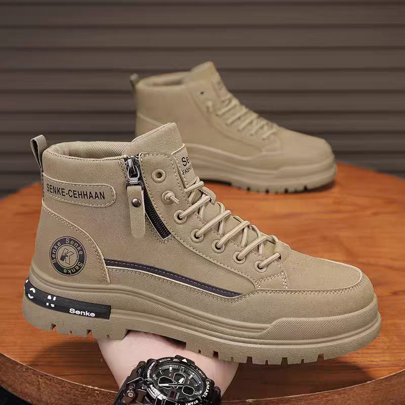 Мужские утепленные ботинки Martin с защитой от холода; новинка 2025 года; осенне-зимняя обувь с высоким берцем; мужская повседневная спортивная обувь; обувь для страхования труда