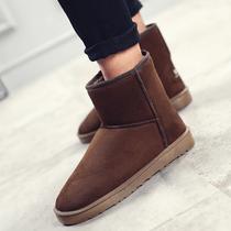 Mens and womens snow boots mens winter warm plus velvet waterproof anti-slip boots couples bread shoes Northeastern thickened two-cotton shoes