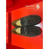 New mens shoes dark brown suede loafers bean shoes driving shoes