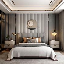 Modern simple grille hard package background wall light luxury living room TV sofa bedroom bedside soft package background wall customization