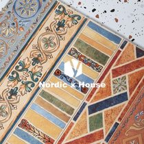 Retro small tiles surround tile waistline kicking line serif antique footing line wave line walking edge 120x500