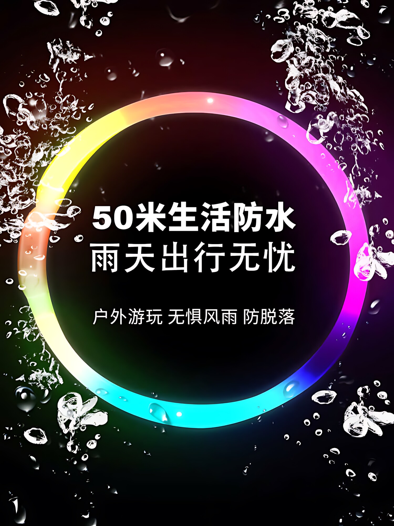 Dog Luminous Collar for Night Walks, Glow-In-The-Dark Night Light for Large and Small Dogs, Anti-Lost Light-Up Rechargeable Pet Collar