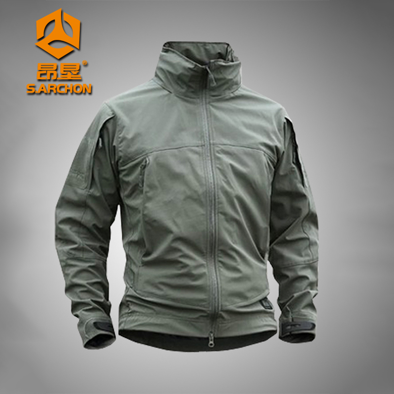 Spring and Summer Outdoor Softshell Jacket for Men, Three-In-One Waterproof, Windproof, Breathable Tactical Jacket, Functional Jacket, Mountaineering Clothing